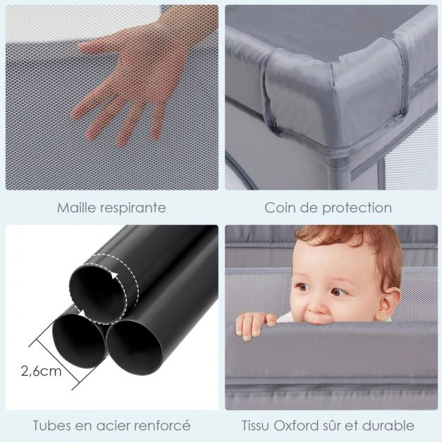 Box Pieghevole per Neonati con Tappeto Rimovibile