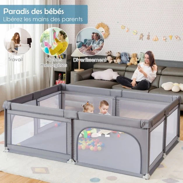 Box Pieghevole per Neonati con Tappeto Rimovibile