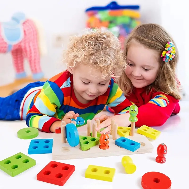 Jeu de Pêche Magnétique Montessori en Bois