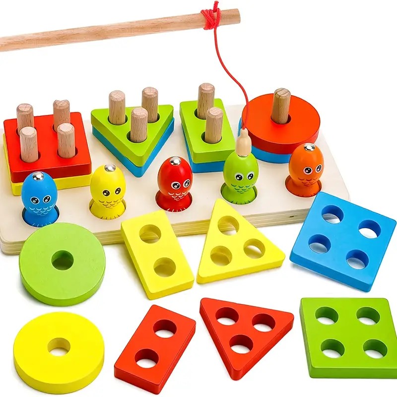 Jeu de Pêche Magnétique Montessori en Bois