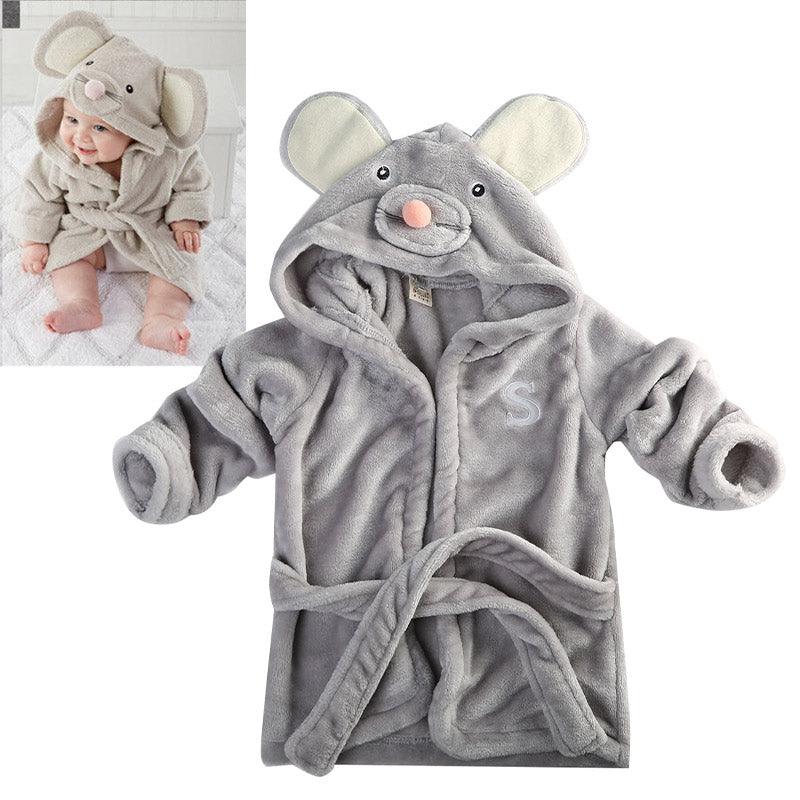 Peignoir de bain gris souris