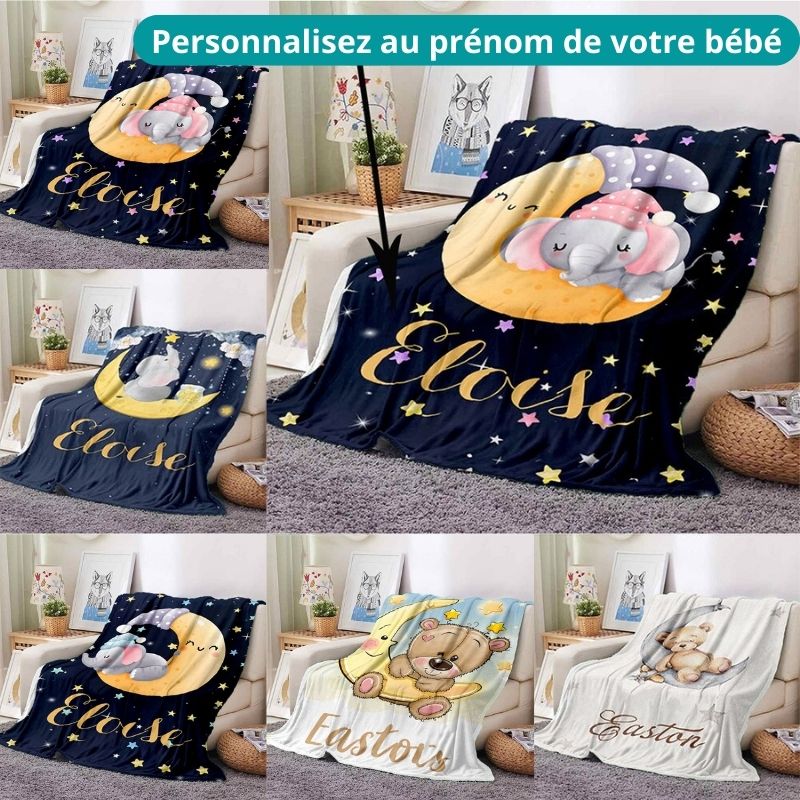 Couverture plaids pour Bébé avec Prénom Personnalisé