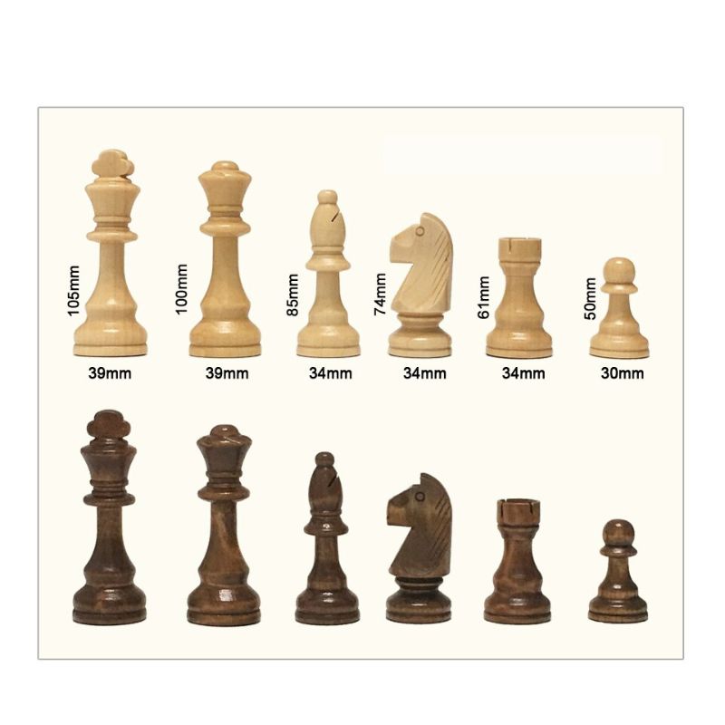 Paire de Pions d'échecs en Bois Taille 8