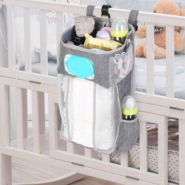 Organiseur de Berceau Suspendu & Caddy à Couches (Rangement Oxford Anti-Affaissement)