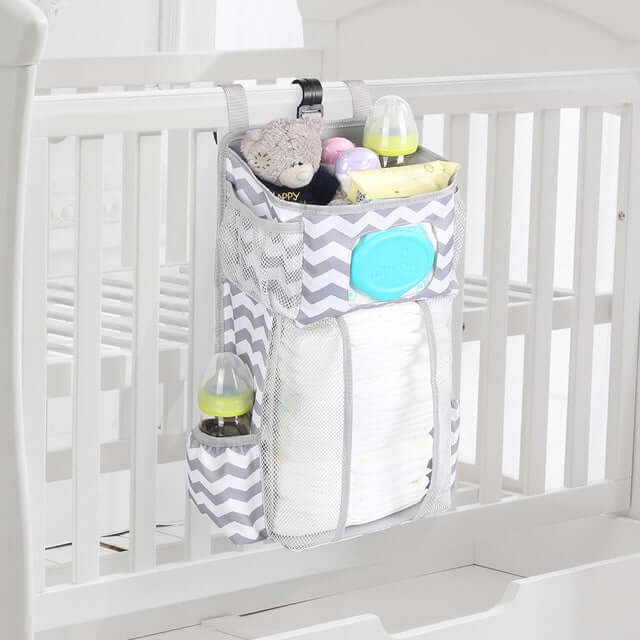 Organiseur de Berceau Suspendu & Caddy à Couches (Rangement Oxford Anti-Affaissement)