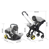 Poussette Siège-Auto Pliable Multifonctionnelle