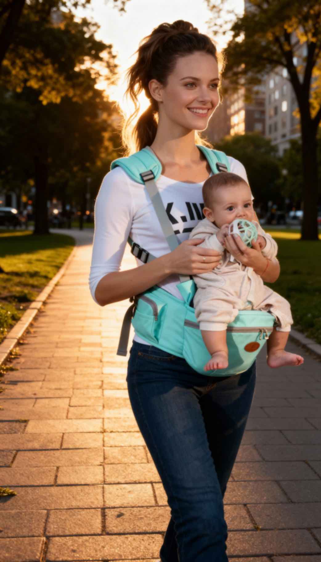 Porte-bébé ergonomique HarmonyGlide Pro™ avec siège de hanche (Support 3-en-1 toutes positions)