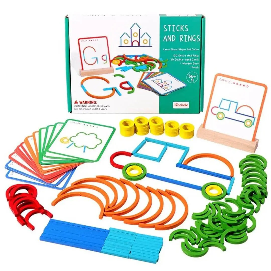 Montessori Children's Puzzle - Sticks & Rings™
