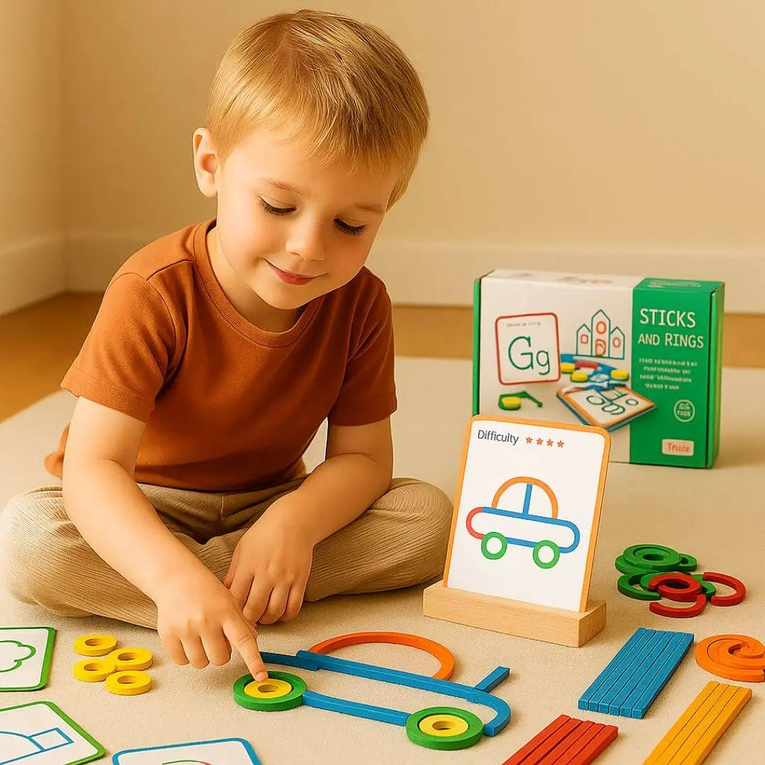 Montessori Children's Puzzle - Sticks & Rings™