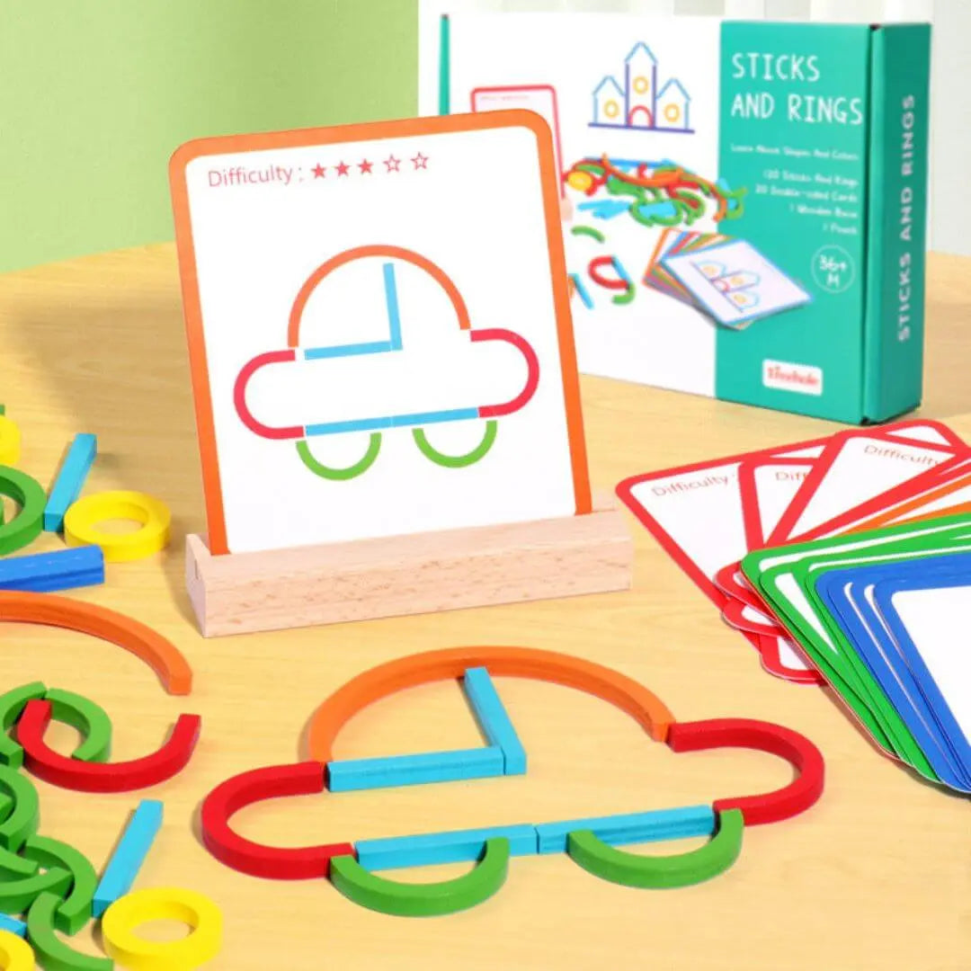 Montessori Children's Puzzle - Sticks & Rings™