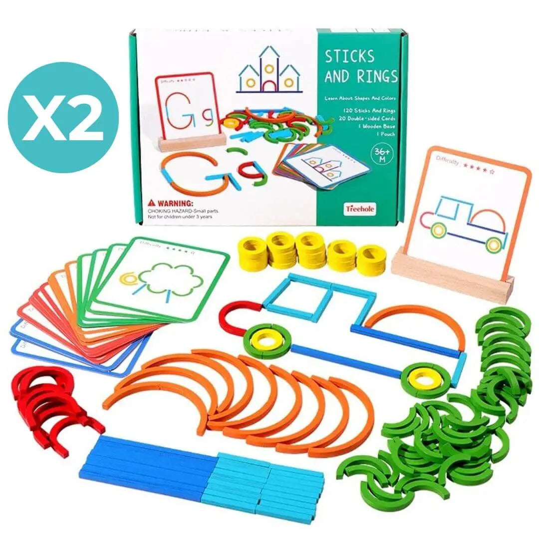 Montessori Children's Puzzle - Sticks & Rings™