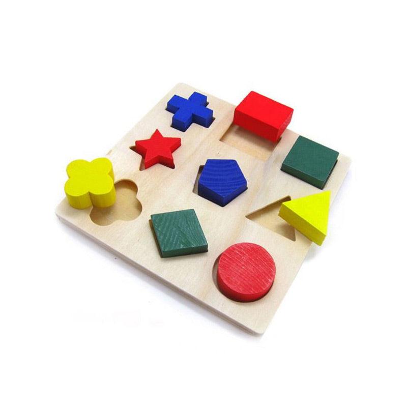 Puzzle en bois à formes géométriques pour bébé