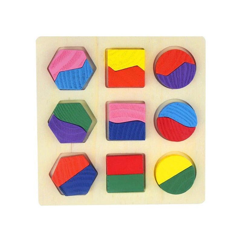 Puzzle en bois à formes géométriques pour bébé