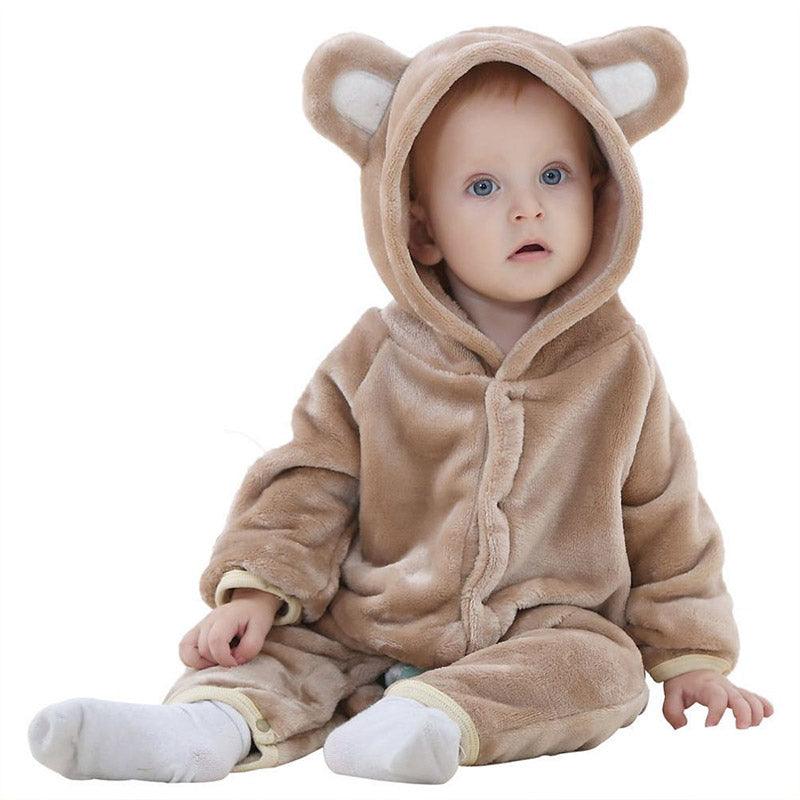 Combinaison pyjama ours brun bébé