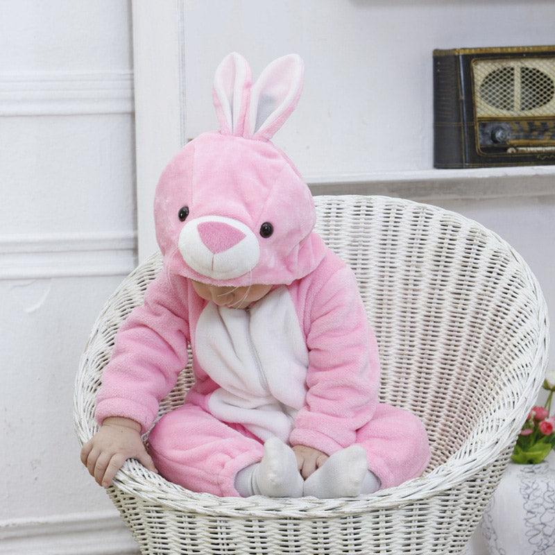 Combinaison pyjama lapin rose bébé