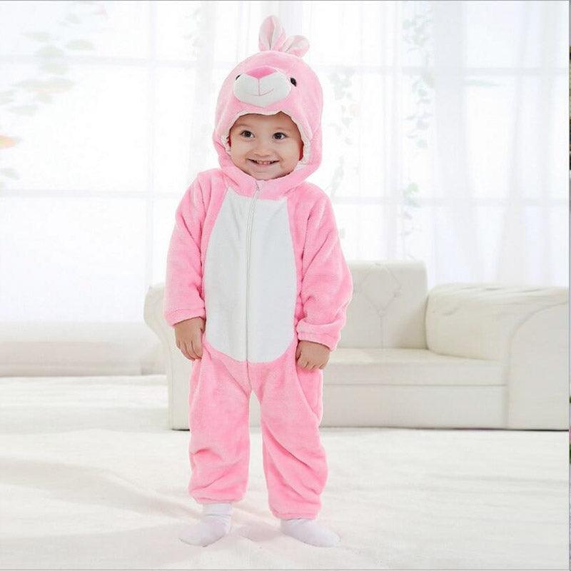 Combinaison pyjama lapin rose bébé