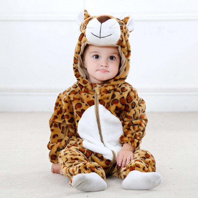 Combinaison pyjama léopard bébé
