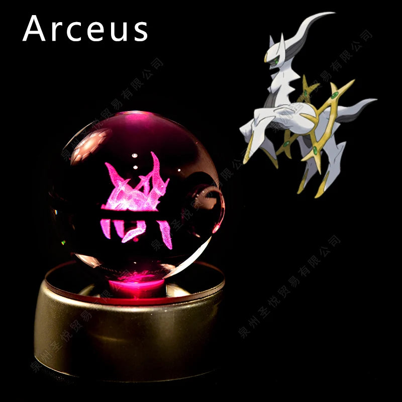Boule de Cristal Pokémon 3D — Veilleuse LED Pokéball Lumineuse
