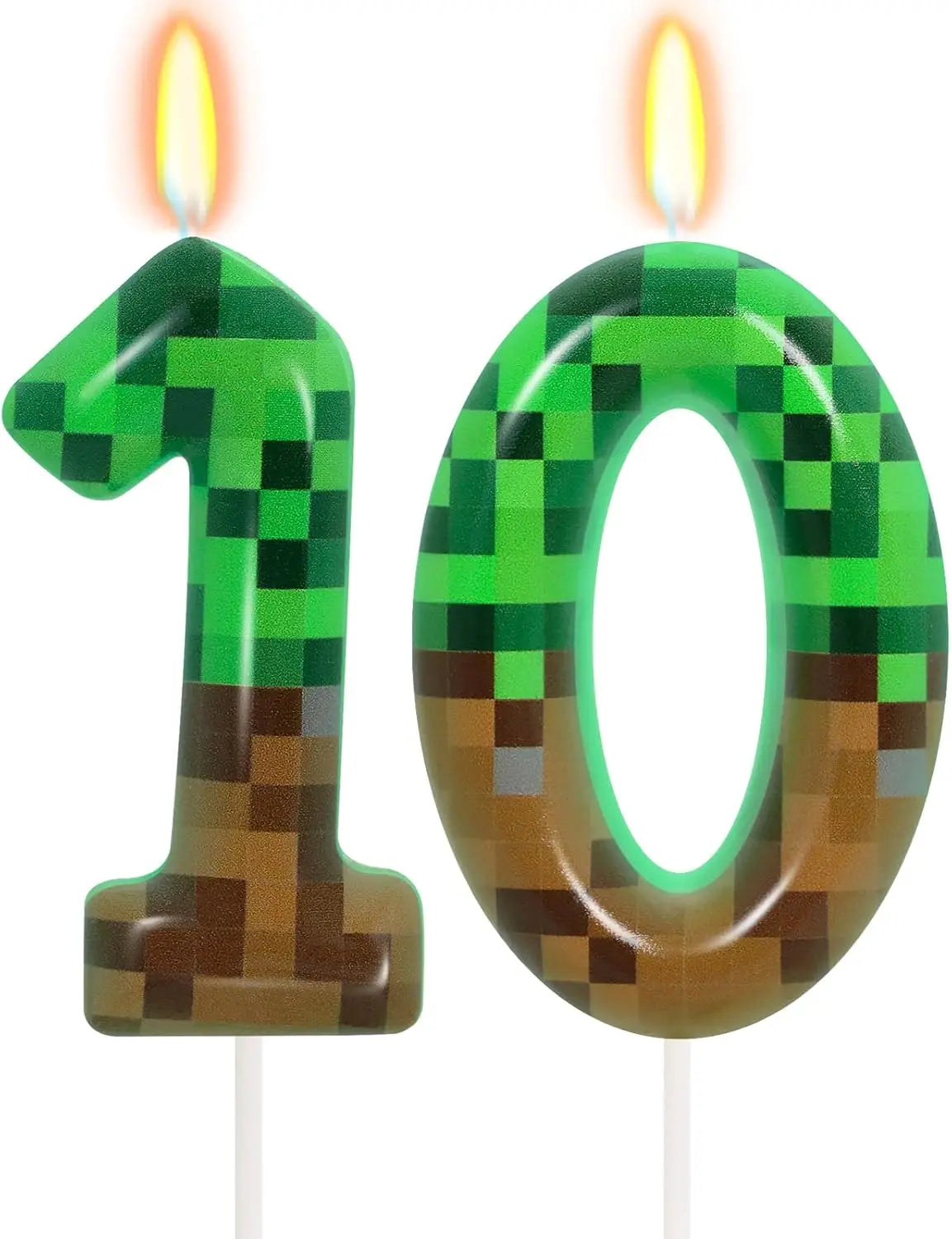 Bougies d'anniversaire Minecraft – déco gâteau pixel