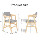 NordicKid Adjustable Wooden High Chair for Children – Montessori Chair Adjustable from 3 to 15 Years