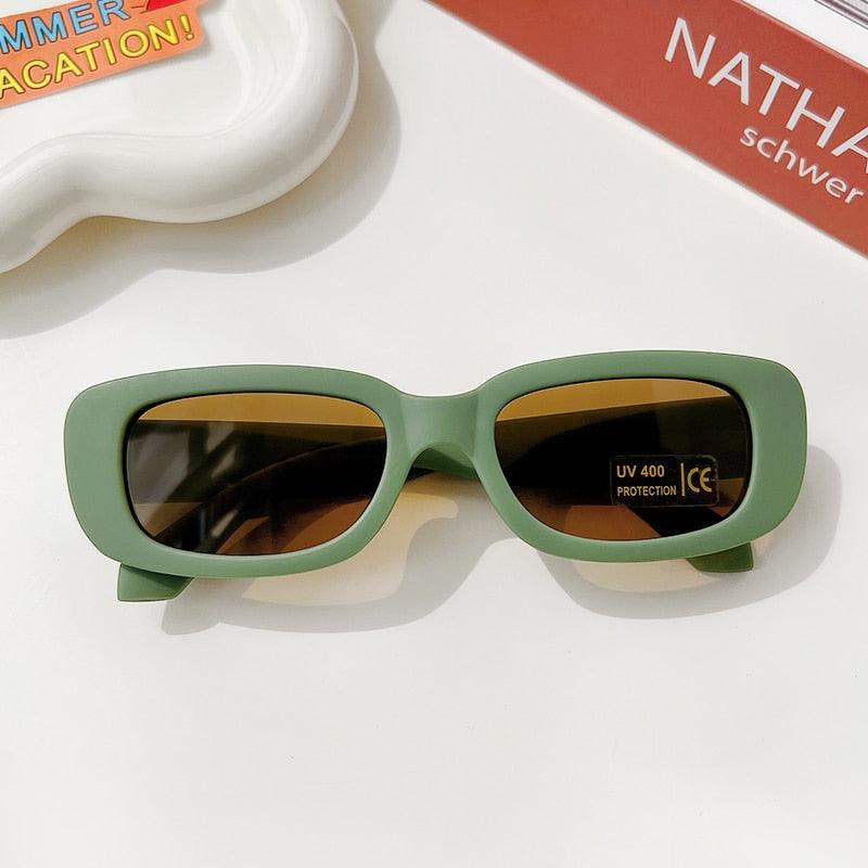 Frosted Vintage Rectangular Sunglasses for Kids