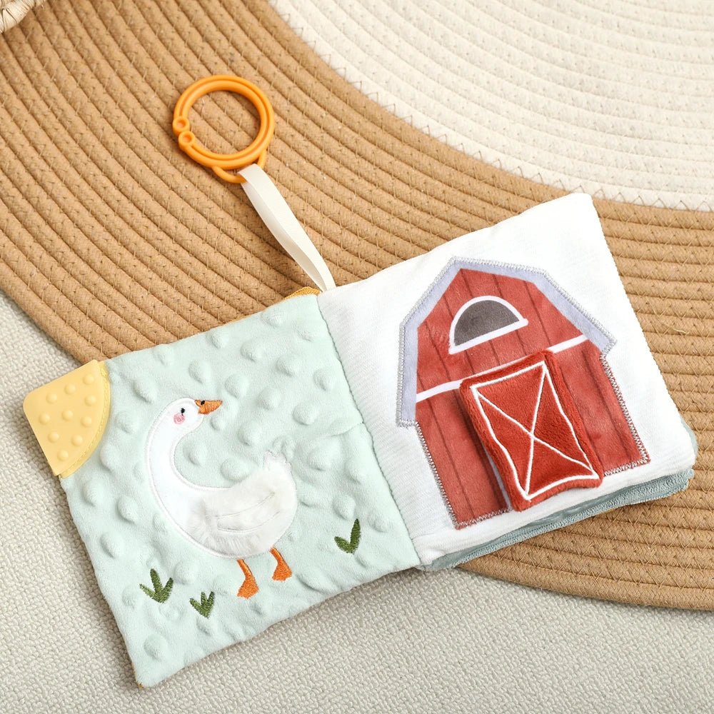 Jouet sensoriel doux pour bébé : livre en tissu, boîte à mouchoirs, couverture de sécurité, cube en peluche, sons froissés, miroir, développement de la motricité fine – 9 styles de jouets