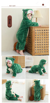 Pyjama de dessin animé dinosaure pour bébé, grenouillères pour tout-petits, olympiques de batterie de nuit, vêtements de nuit, vêtements de nuit, garçons, filles, 0 à 4 ans, hiver