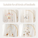 Cloche de lit en bois pour bébé, support courbé, hochets suspendus mobiles, jouets pour nouveau-né, support de boîte à musique, jouet de berceau pour bébé, support de bras, cadeaux