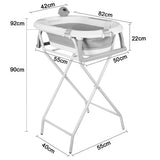 Baignoire pliable pour bébé avec support – thermomètre, siège ergonomique et tapis antidérapant