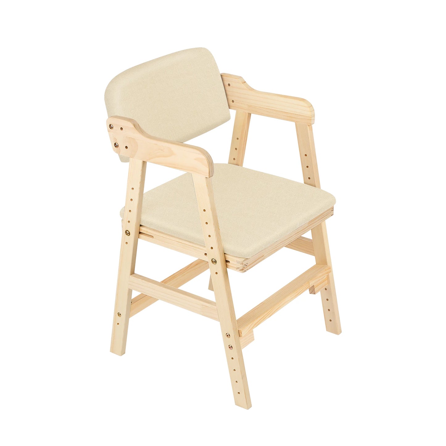 NordicKid Adjustable Wooden High Chair for Children – Montessori Chair Adjustable from 3 to 15 Years