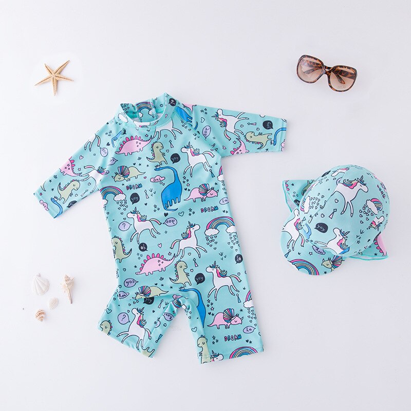 Baby Anti-UV Swimsuit for Boys and Girls with Animal Print
