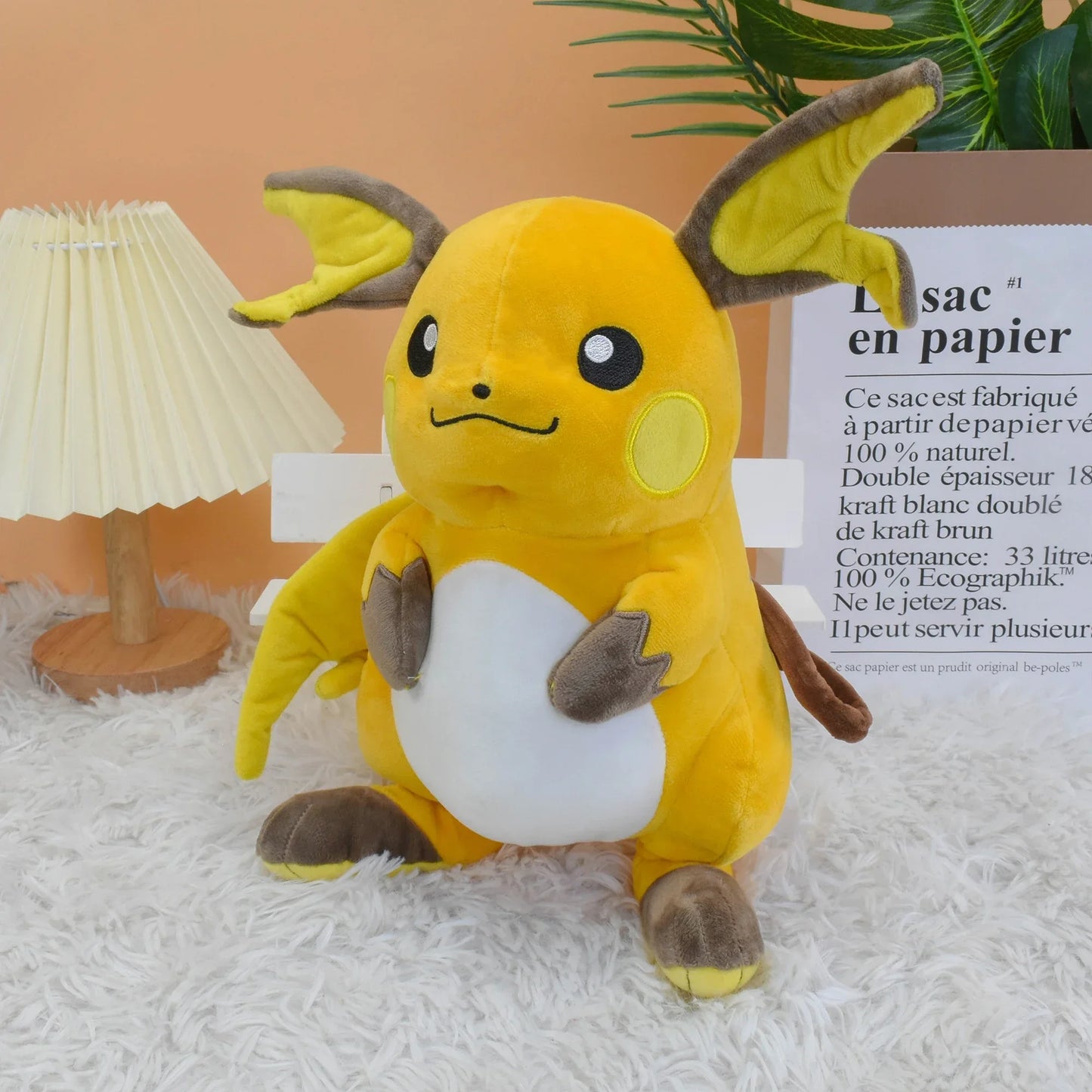 Peluche Pikachu / Raichu / Méga-Dracaufeu 35 cm – à collectionner