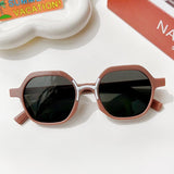 Frosted Vintage Rectangular Sunglasses for Kids