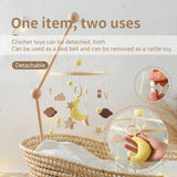 Mobile musical pour lit de bébé en bois, hochets en feutre doux, animaux de dessin animé, boîte à musique pour nouveau-né, jouet suspendu, support de lit, cadeaux pour bébé