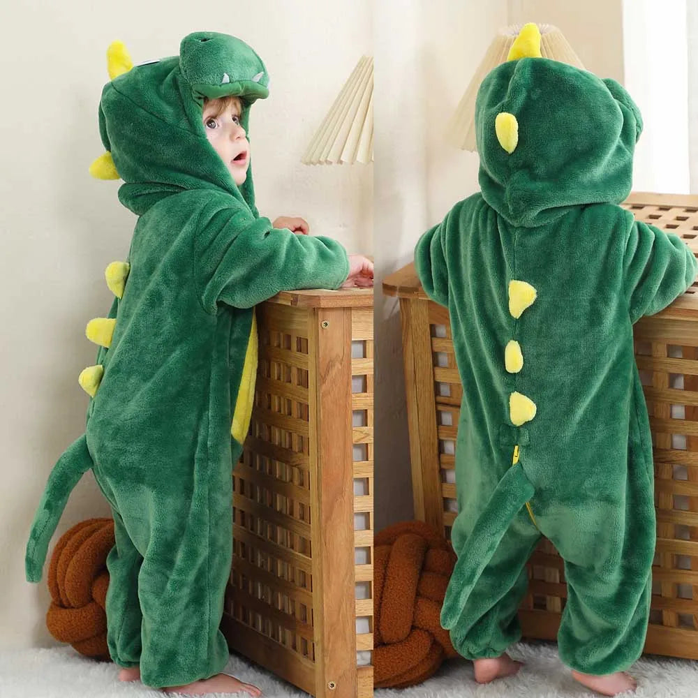 Pyjama de dessin animé dinosaure pour bébé, grenouillères pour tout-petits, olympiques de batterie de nuit, vêtements de nuit, vêtements de nuit, garçons, filles, 0 à 4 ans, hiver