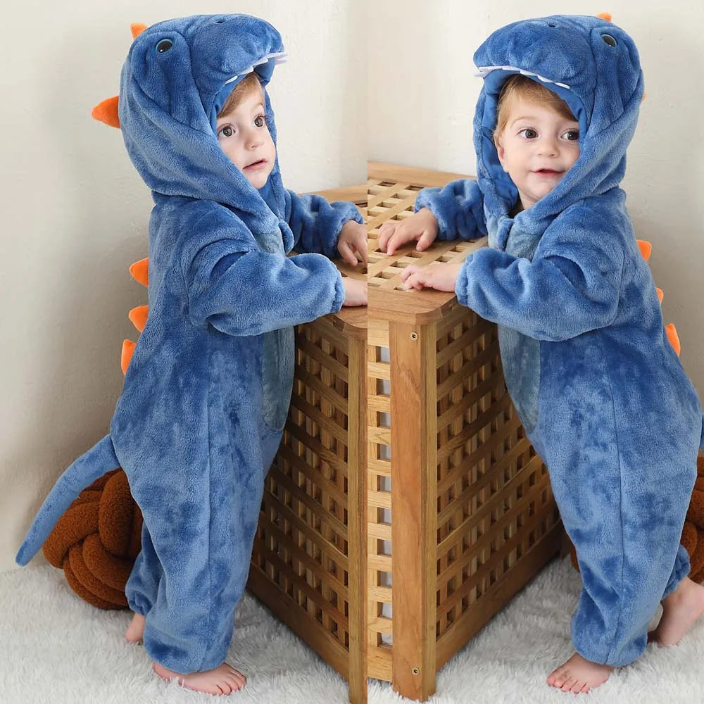 Pyjama de dessin animé dinosaure pour bébé, grenouillères pour tout-petits, olympiques de batterie de nuit, vêtements de nuit, vêtements de nuit, garçons, filles, 0 à 4 ans, hiver