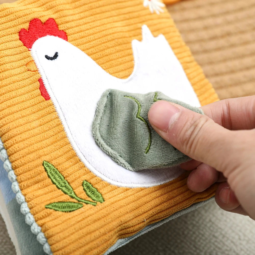 Jouet sensoriel doux pour bébé : livre en tissu, boîte à mouchoirs, couverture de sécurité, cube en peluche, sons froissés, miroir, développement de la motricité fine – 9 styles de jouets