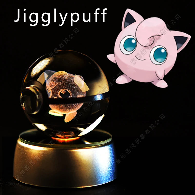 Boule de Cristal Pokémon 3D — Veilleuse LED Pokéball Lumineuse