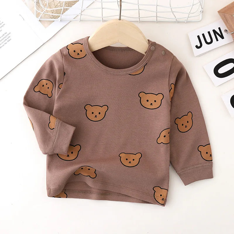 Pyjama bébé en coton – imprimé ours, protège-ventre