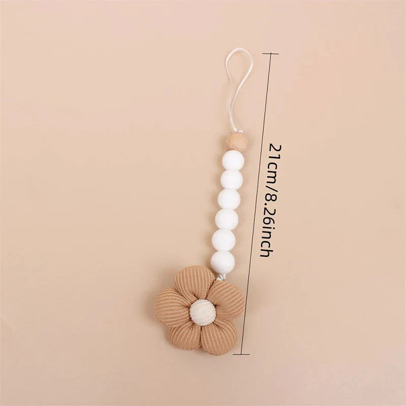 Attache Tétine Silicone - Fleur Tissu
