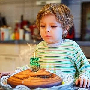 Bougies d'anniversaire Minecraft – déco gâteau pixel