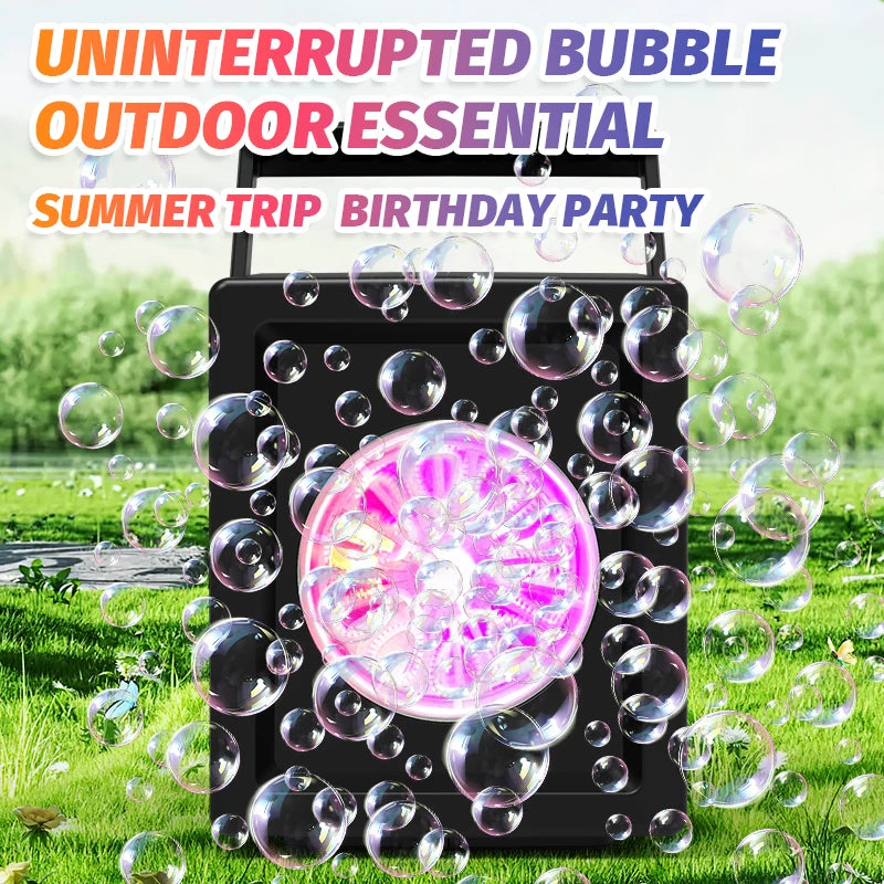 BuBulle - Portable Electric Bubble Machine for Kids - Fully Automatic Portable Outdoor Electric Toy, Outdoor Birthday Toy, Battery and Bubble Water Not Included, 10 holes