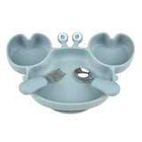Assiette Ventouse avec Compartiments et Couverts - P'tit Crabe