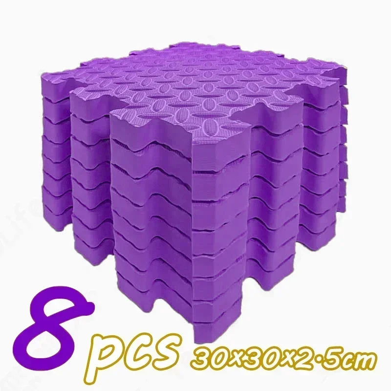 Tapis de jeu antidérapant pour bébé rampant, 8 pièces/2.5cm d'épaisseur, tapis de gymnastique insonorisé pour chambre d'enfant et tapis de Puzzle écologique