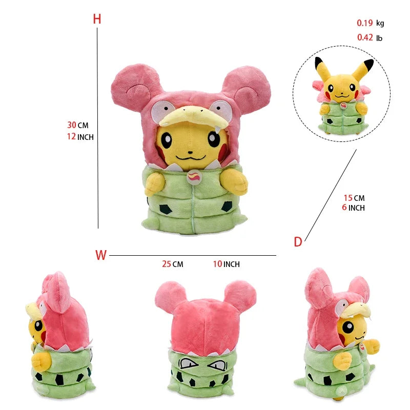 Peluche Pokémon Pikachu en cosplay (20-30 cm) – Évoli, Rayquaza, Dracaufeu