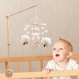 Hochet Mobile pour berceau de bébé de 0 à 12 mois, jouet en feutre de dessin animé, cloche de lit d'animal de forêt, support en bois suspendu, jouet Mobile pour nouveau-né