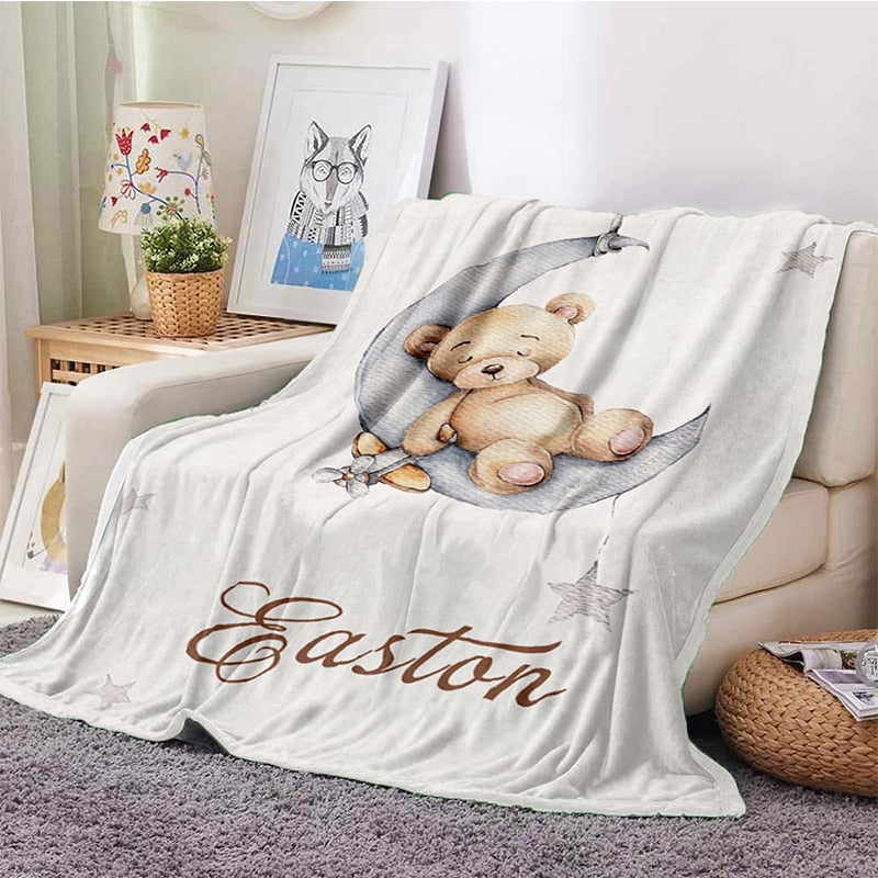 Couverture plaids pour Bébé avec Prénom Personnalisé