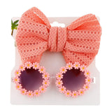 Lunettes de soleil en forme de marguerite + noeud de papillon