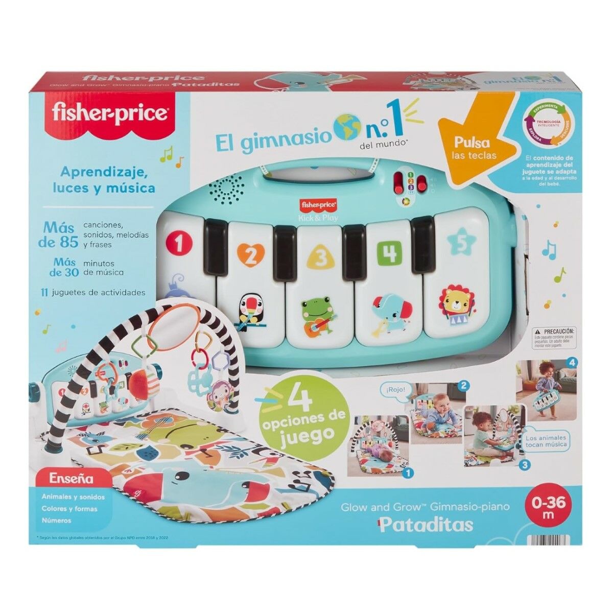 Fisher-Price Kick & Play Playmat Plastic Rattle Piano ES