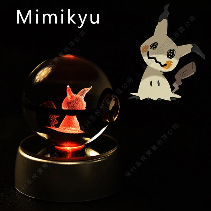 Boule de Cristal Pokémon 3D — Veilleuse LED Pokéball Lumineuse